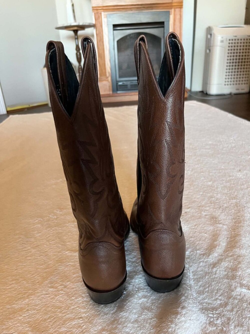 Dan Post Men's Brown Leather Western Cowboy Boots size 8EW - Picture 4 of 6
